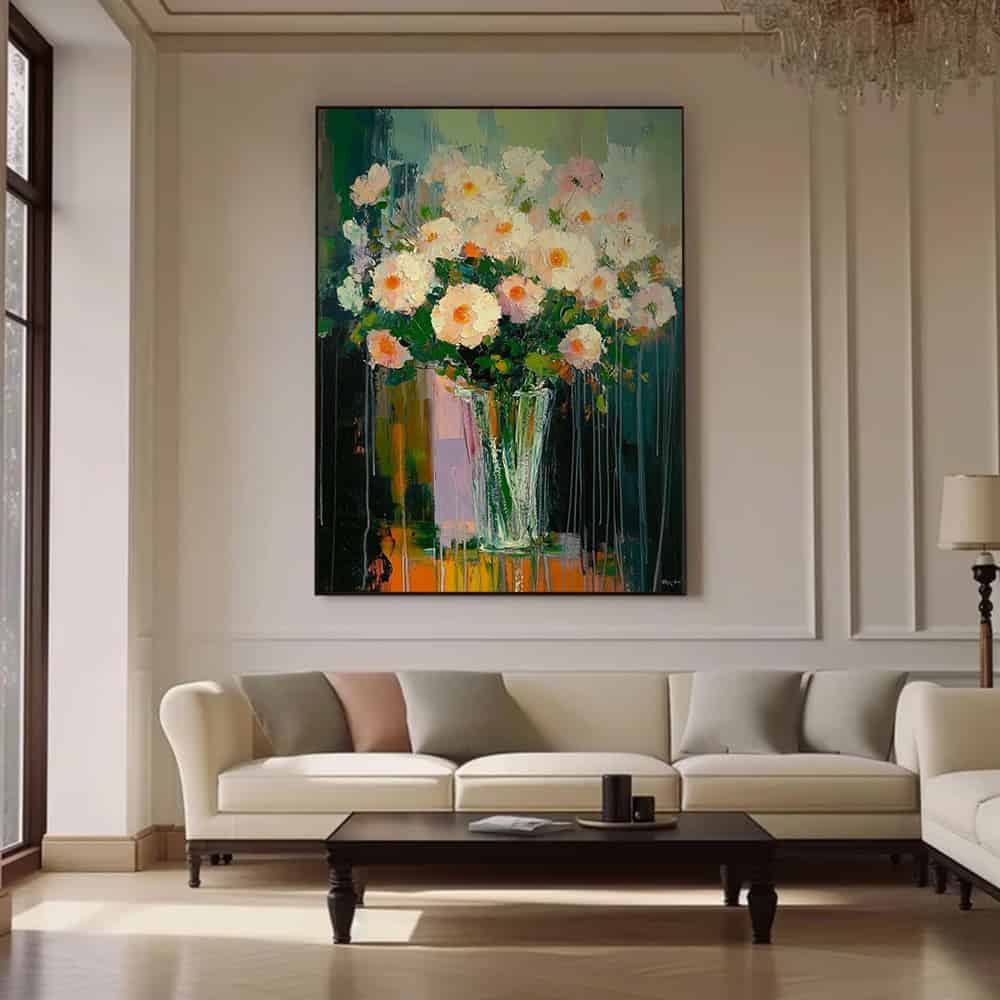 RICH TEXTURED ART "DEFIANT BLOSSOMS"