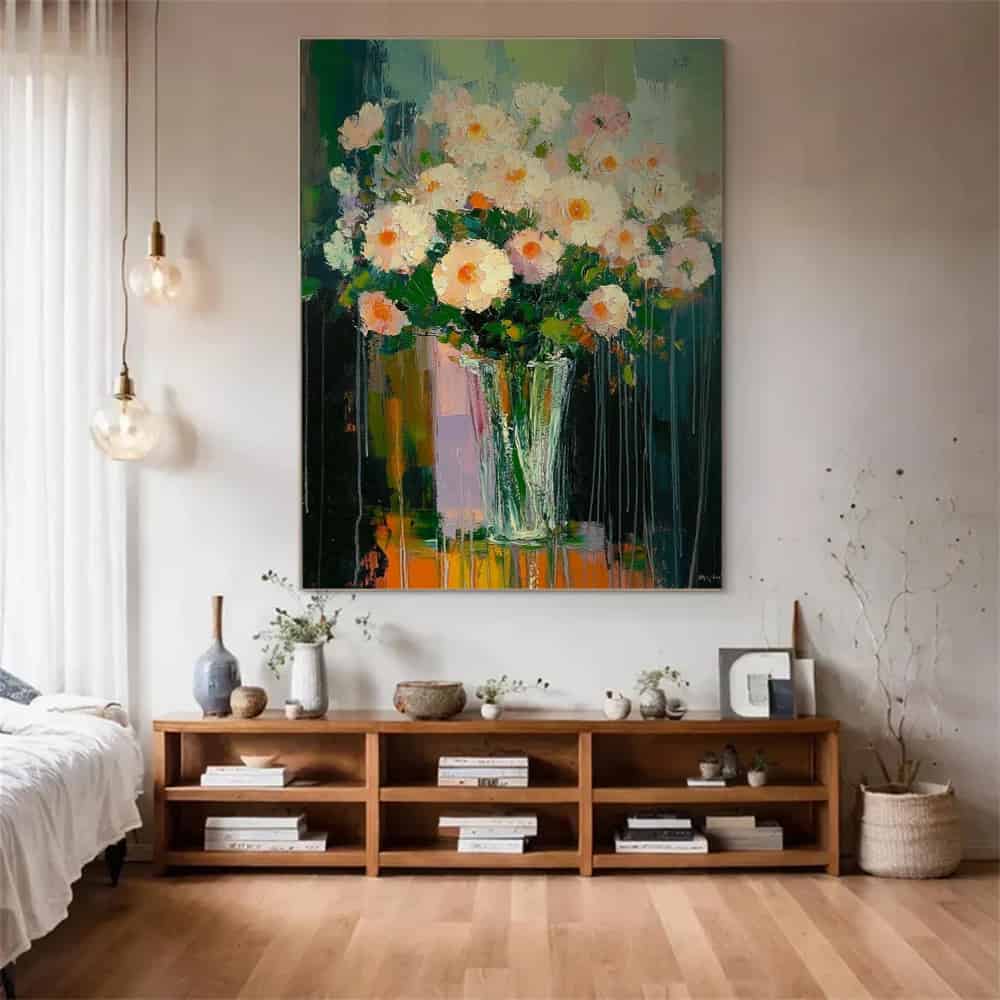 RICH TEXTURED ART "DEFIANT BLOSSOMS"