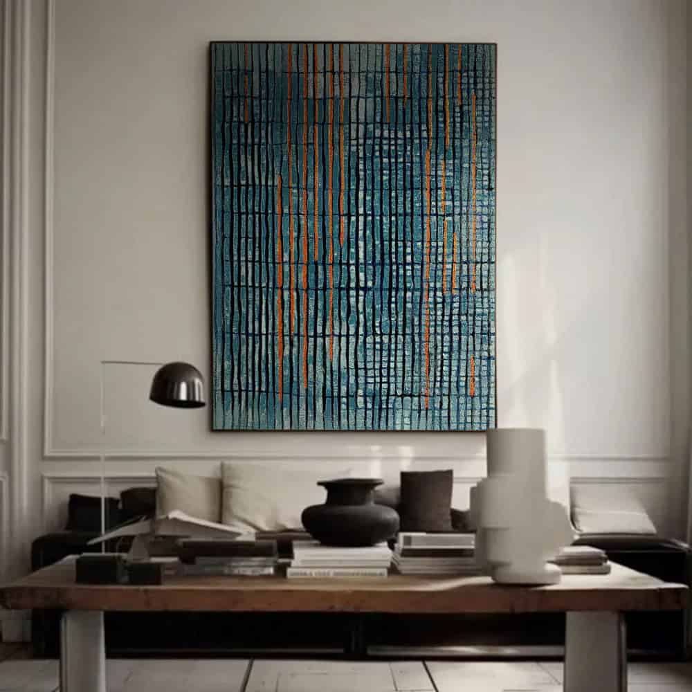 RICH TEXTURED ART "VERDIGRIS VEINS"