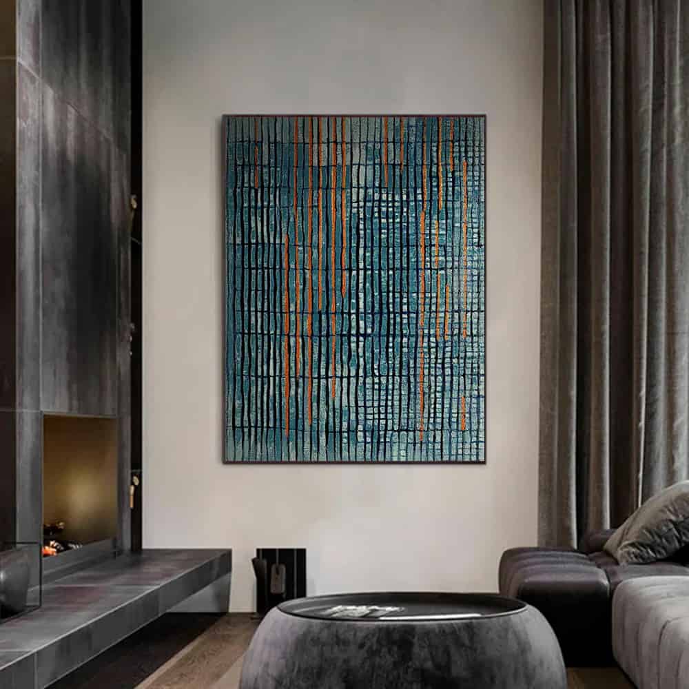 RICH TEXTURED ART "VERDIGRIS VEINS"