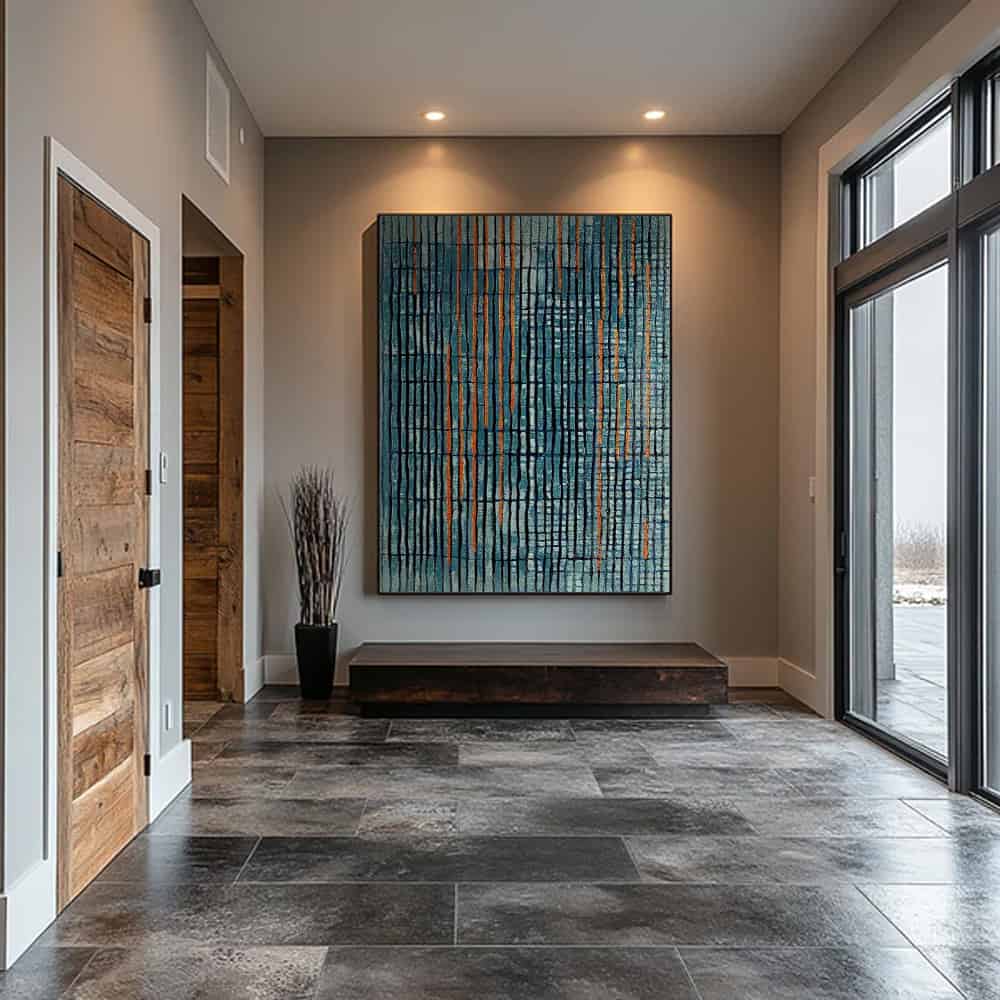 RICH TEXTURED ART "VERDIGRIS VEINS"