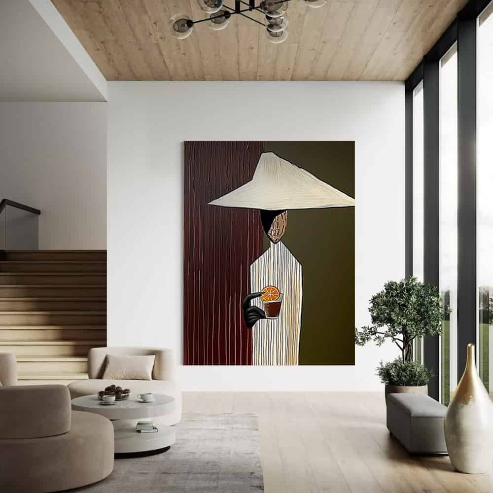TRANSITIONAL ART "THE SOLITARY TOAST"