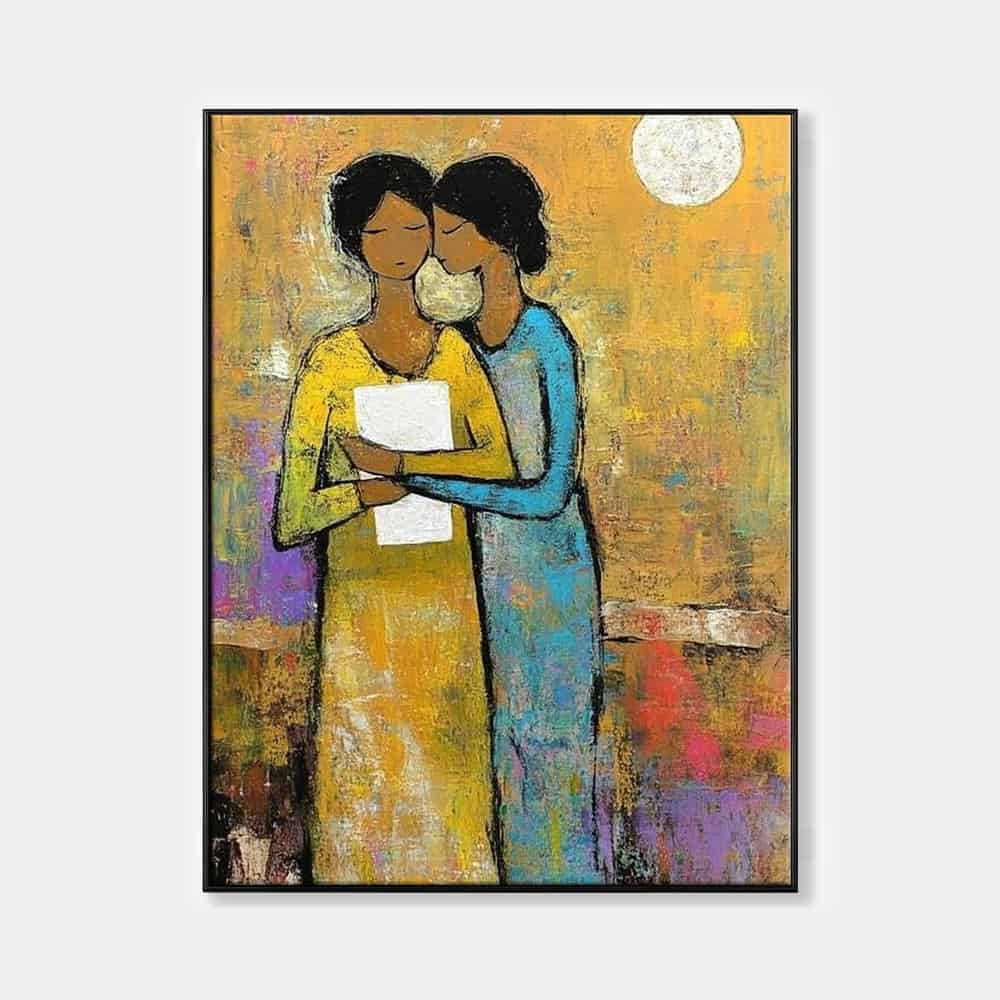 EXPRESSIVE FIGURATIVE ART: "SISTERS' BOND"