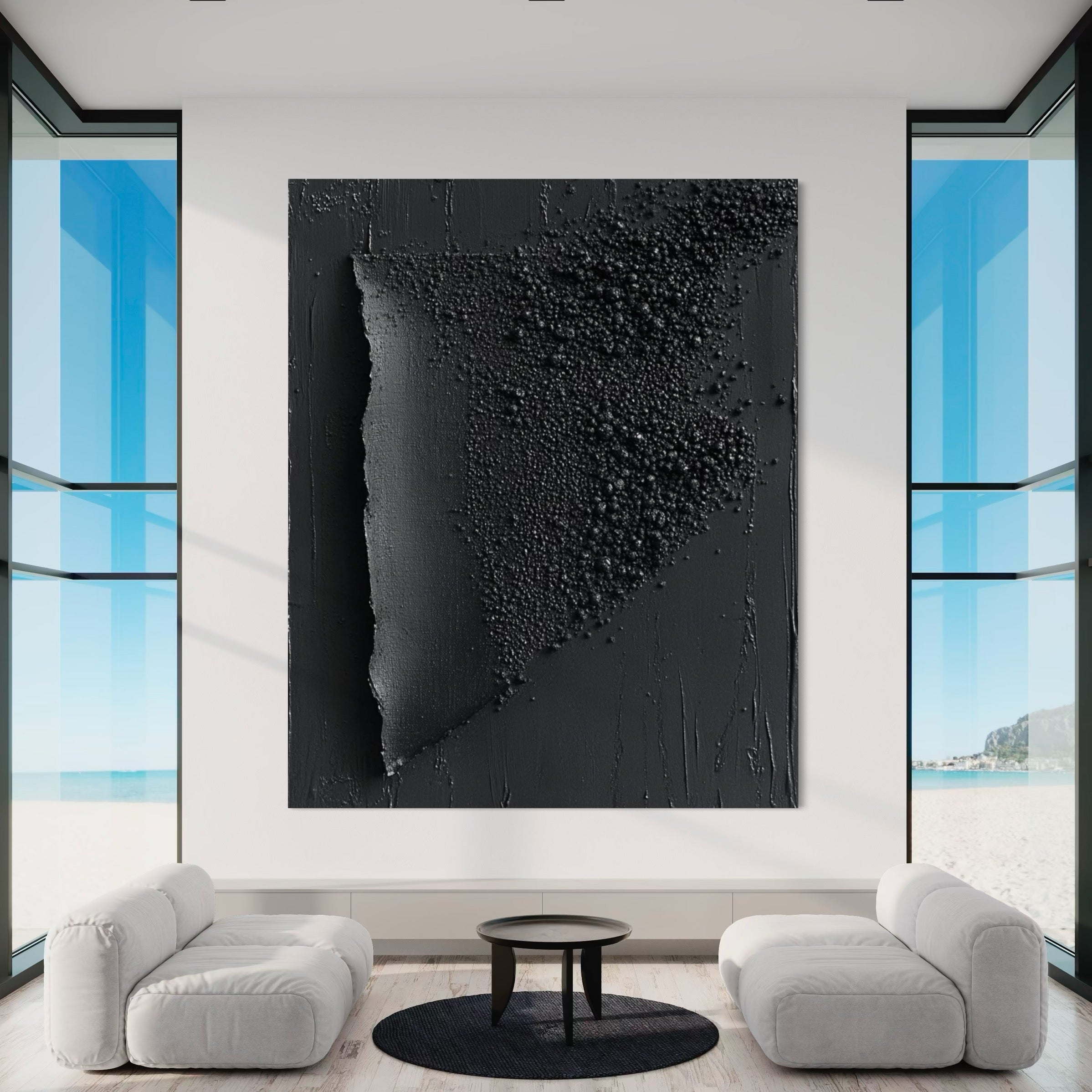 BLACK TEXTURED ART "OBSIDIAN FRAGMENT"