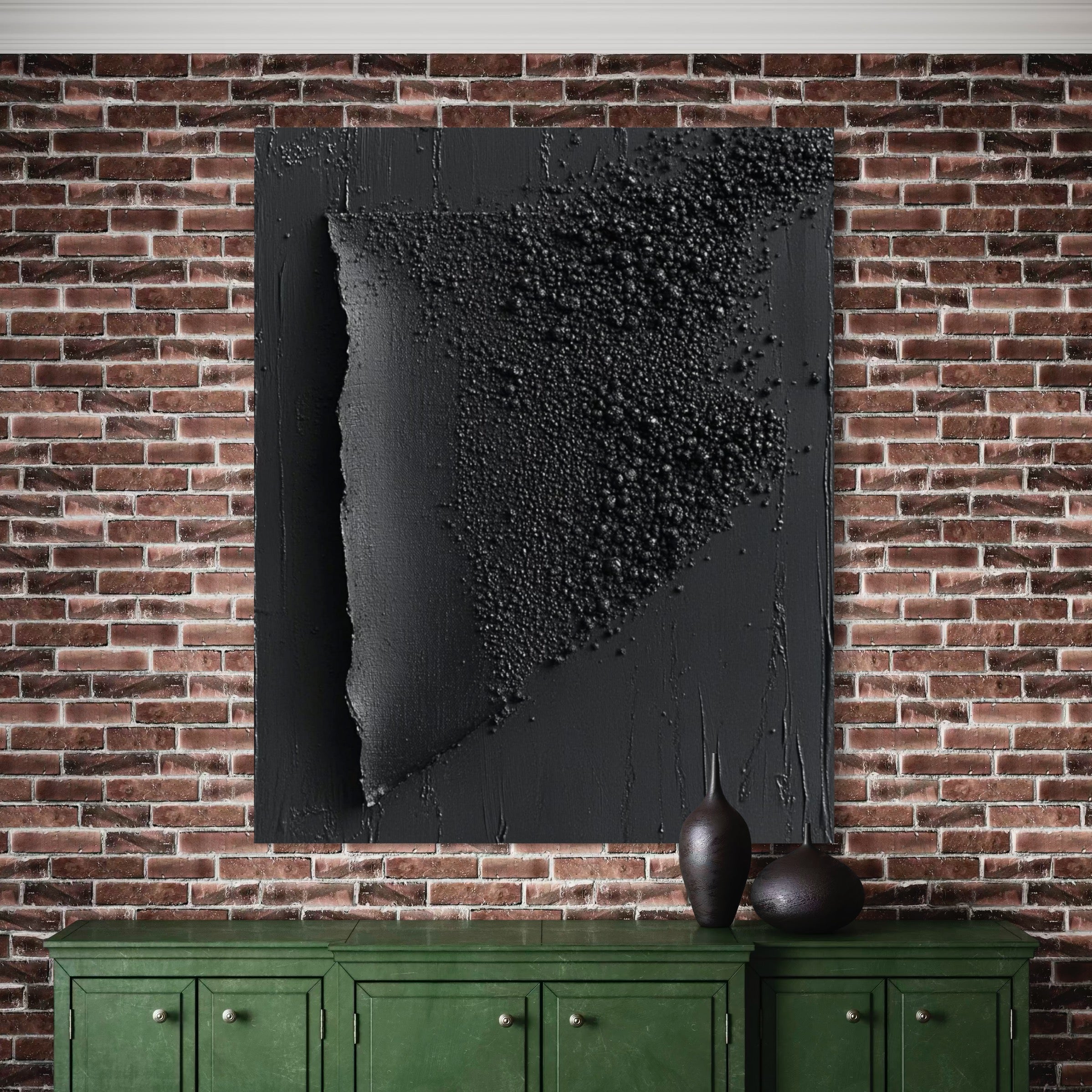 BLACK TEXTURED ART "OBSIDIAN FRAGMENT"