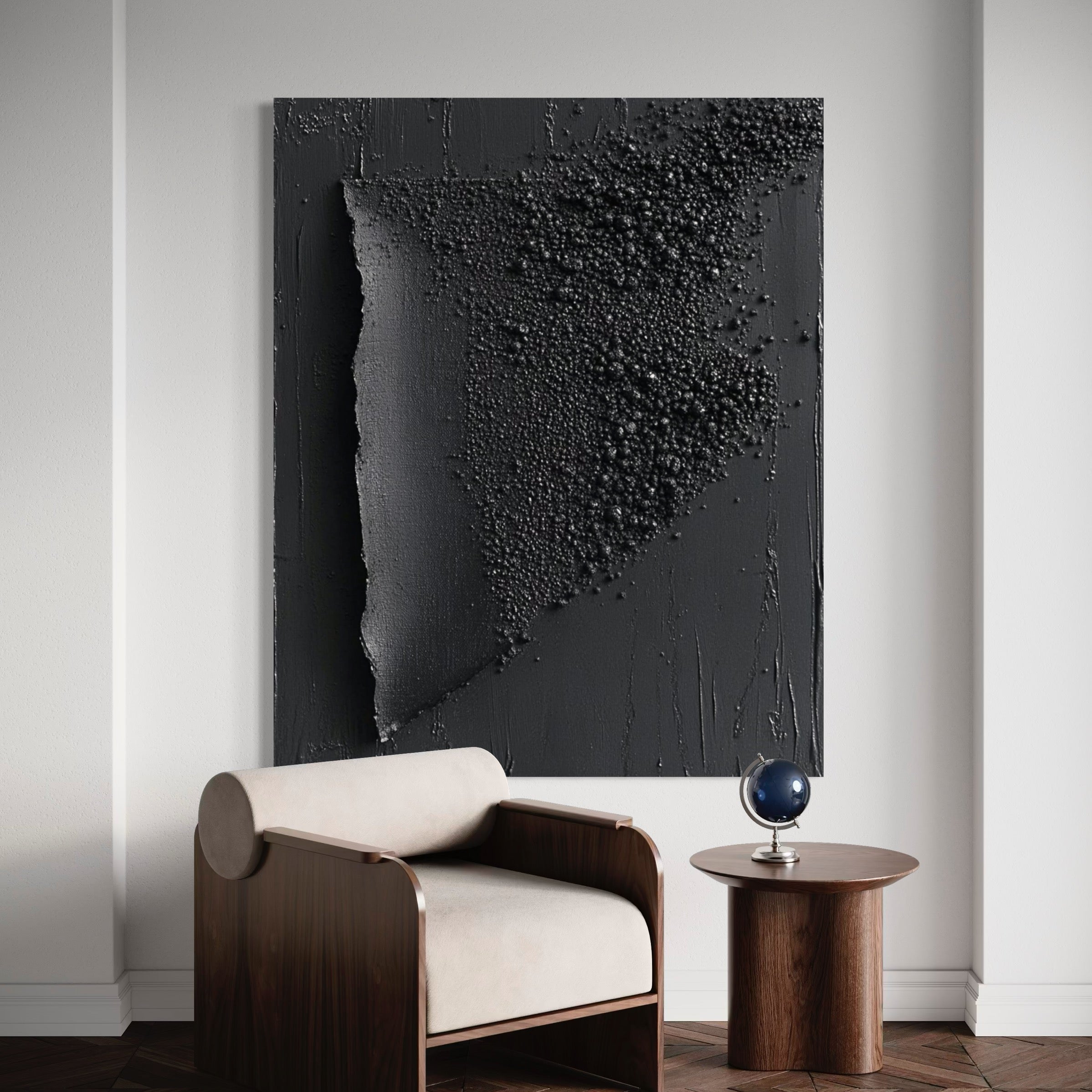BLACK TEXTURED ART "OBSIDIAN FRAGMENT"