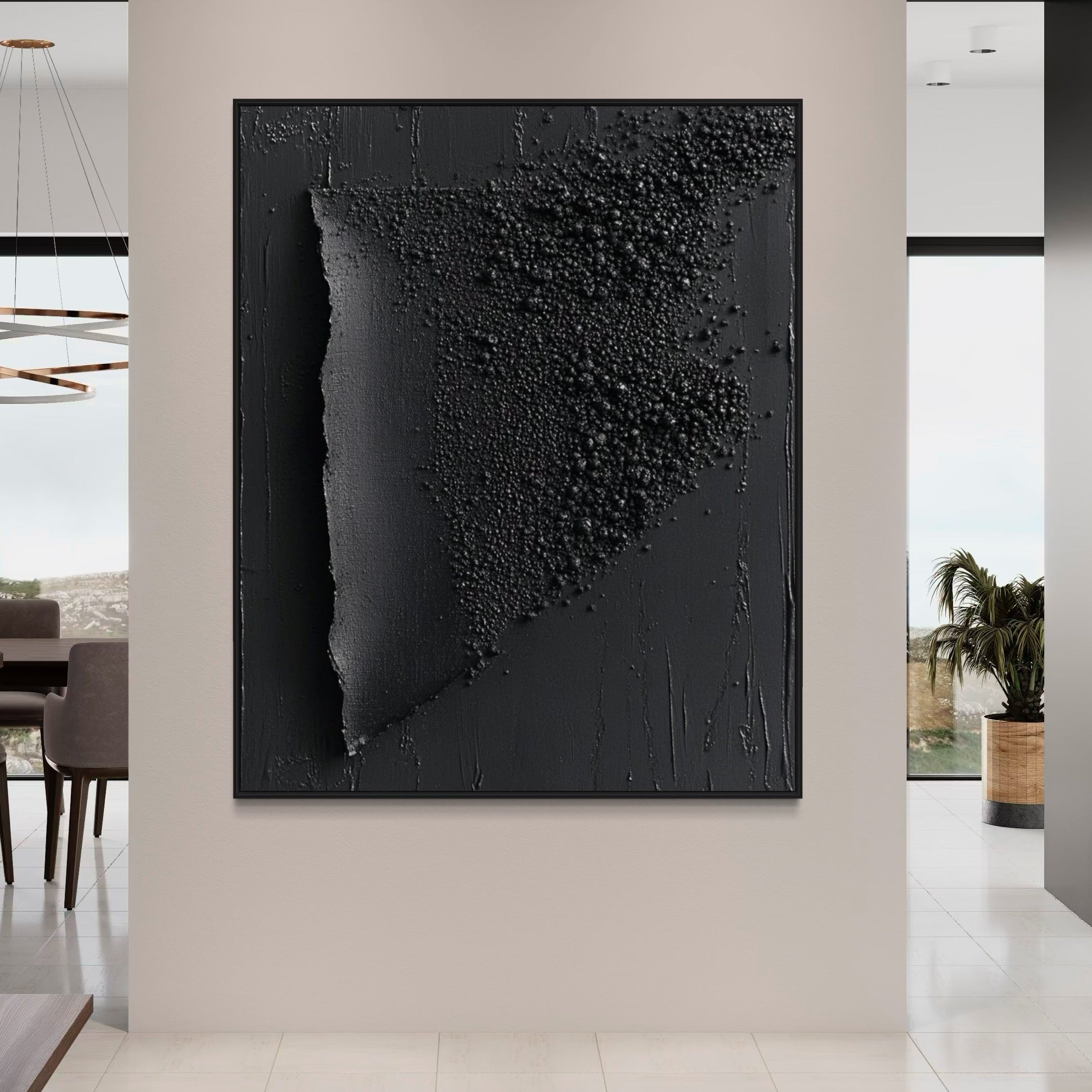 BLACK TEXTURED ART "OBSIDIAN FRAGMENT"