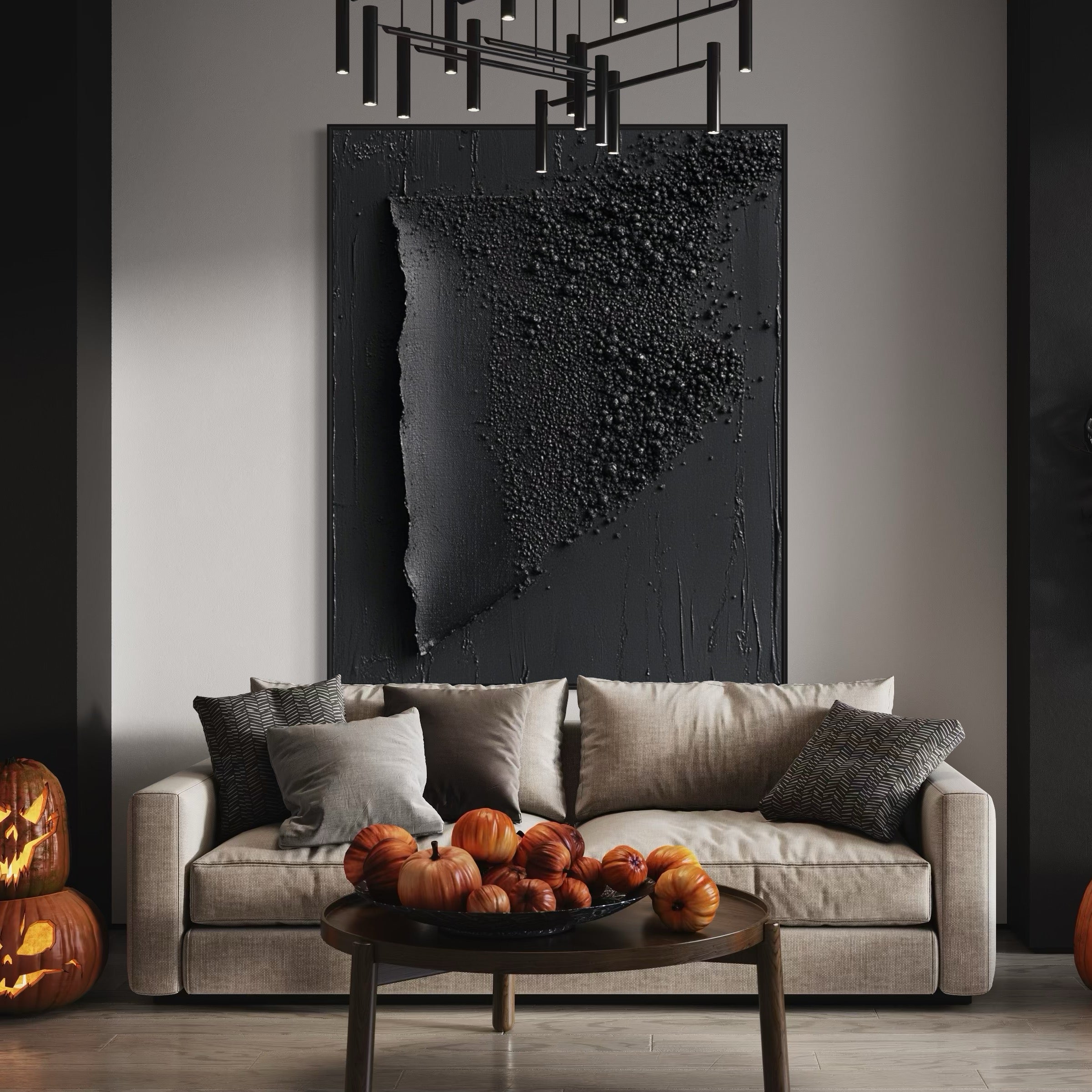 BLACK TEXTURED ART "OBSIDIAN FRAGMENT"