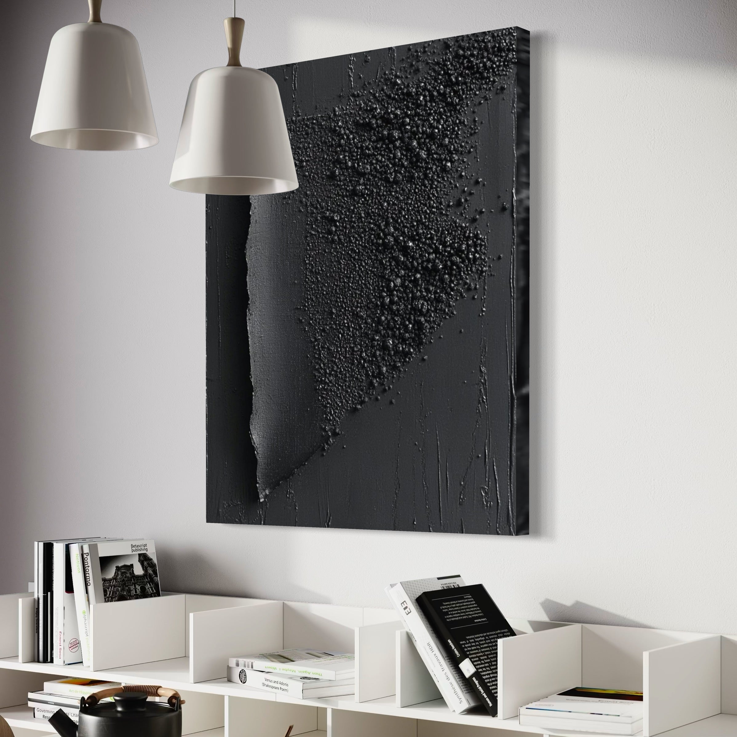 BLACK TEXTURED ART "OBSIDIAN FRAGMENT"