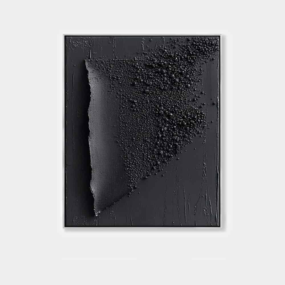 BLACK TEXTURED ART "OBSIDIAN FRAGMENT"