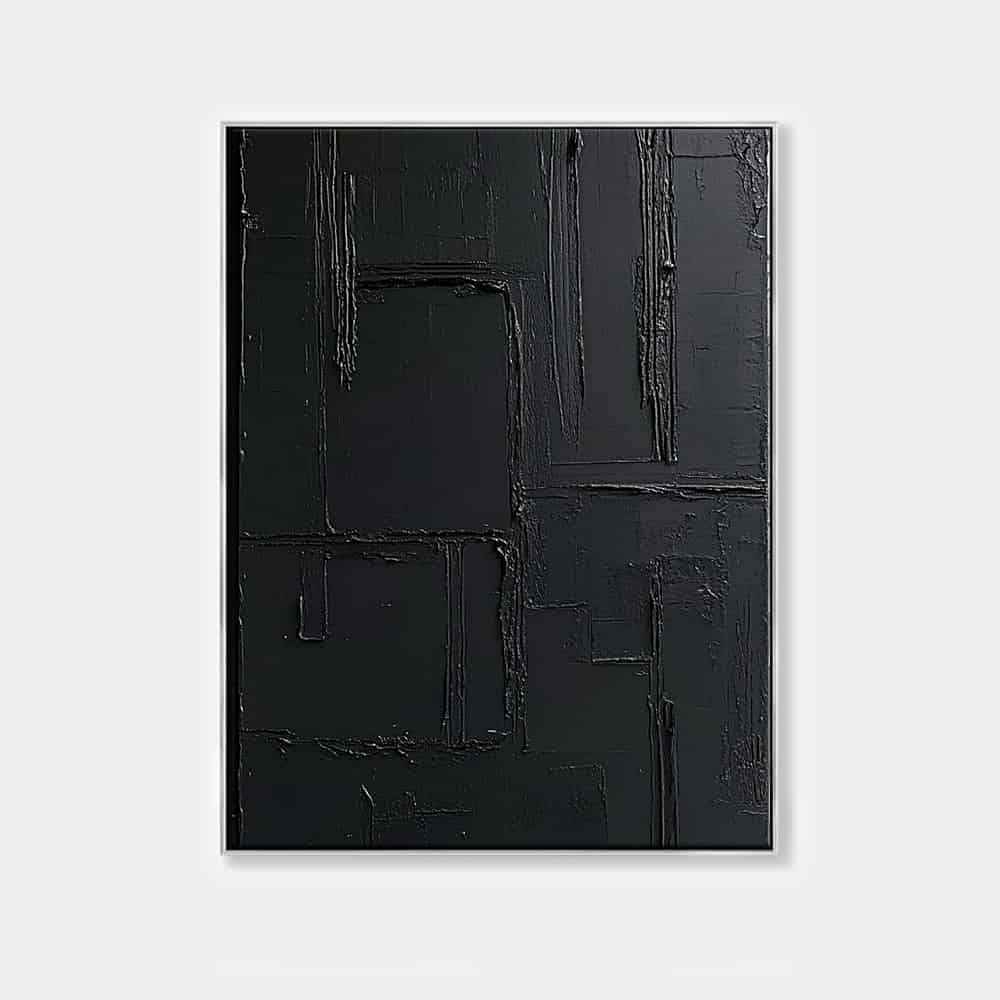BLACK TEXTURED ART "MIDNIGHT MAZE"