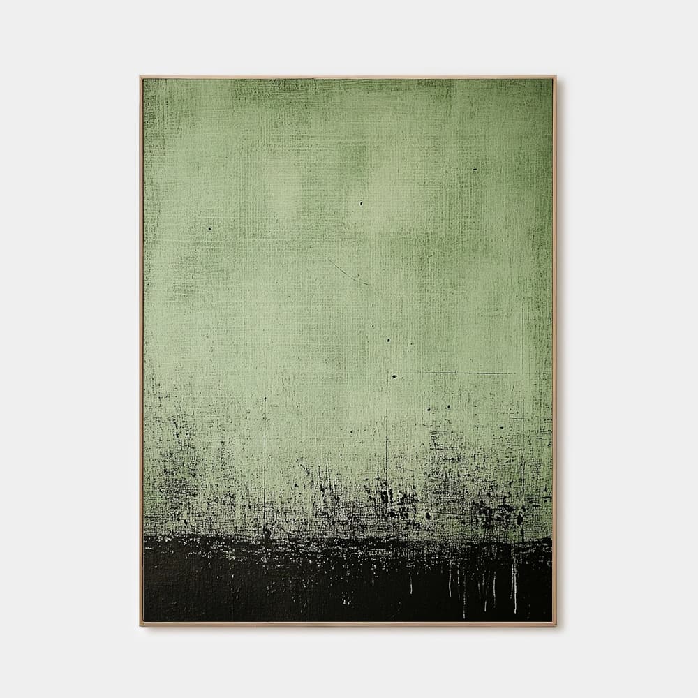 GREEN ABSTRACT ART "VERDANT DEPTHS"