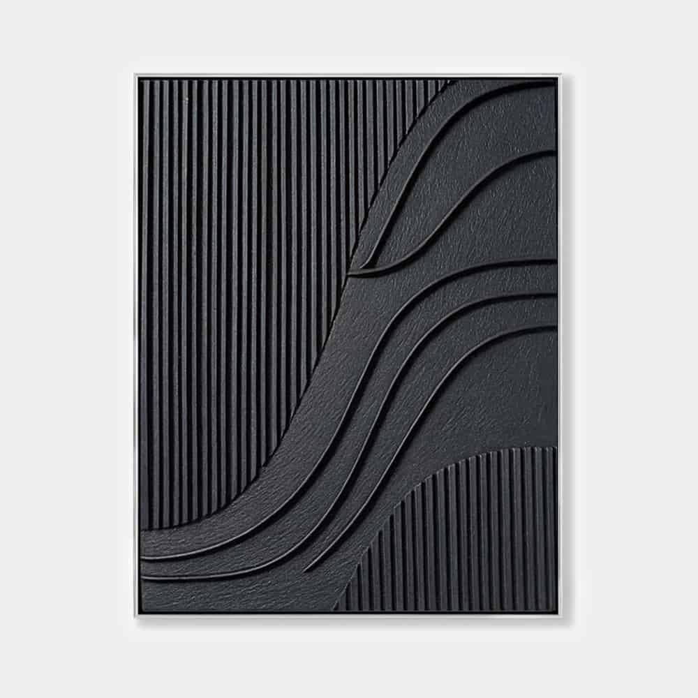 BLACK TEXTURED ART "DEEP CURRENTS"