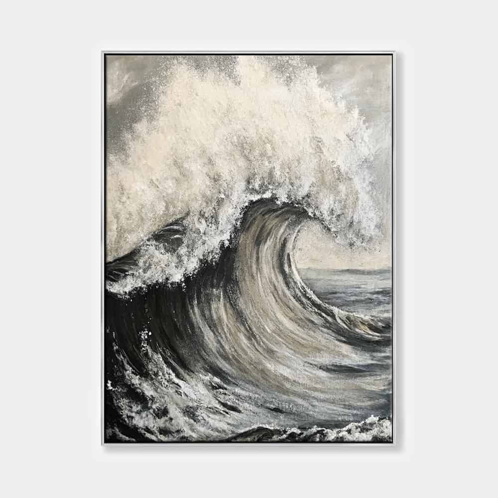 MONOCHROMATIC PAINTING: "GREY WAVES"