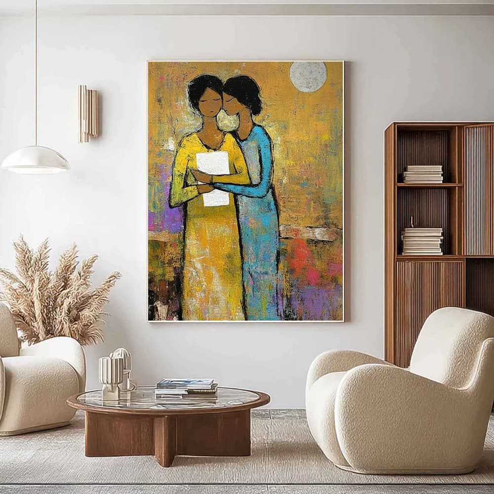 EXPRESSIVE FIGURATIVE ART: "SISTERS' BOND"