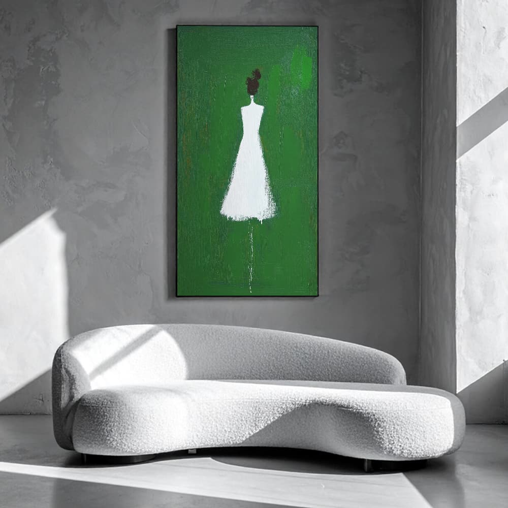 GREEN ABSTRACT ART "FADING PRESENCE"