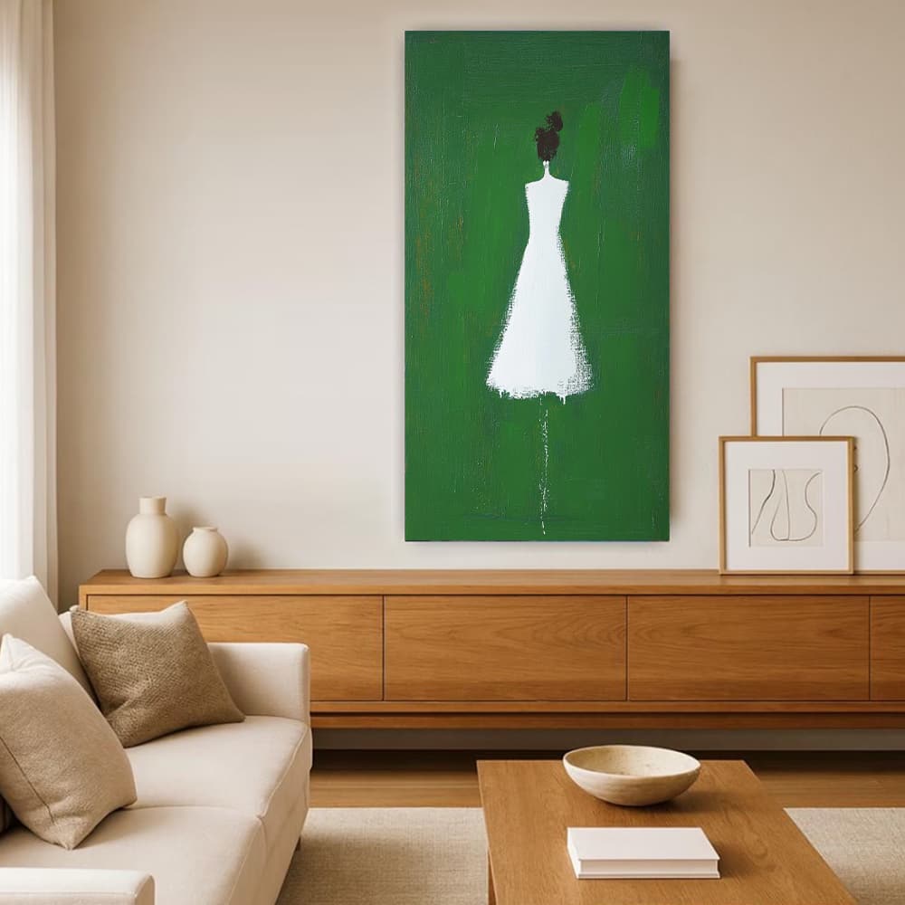 GREEN ABSTRACT ART "FADING PRESENCE"