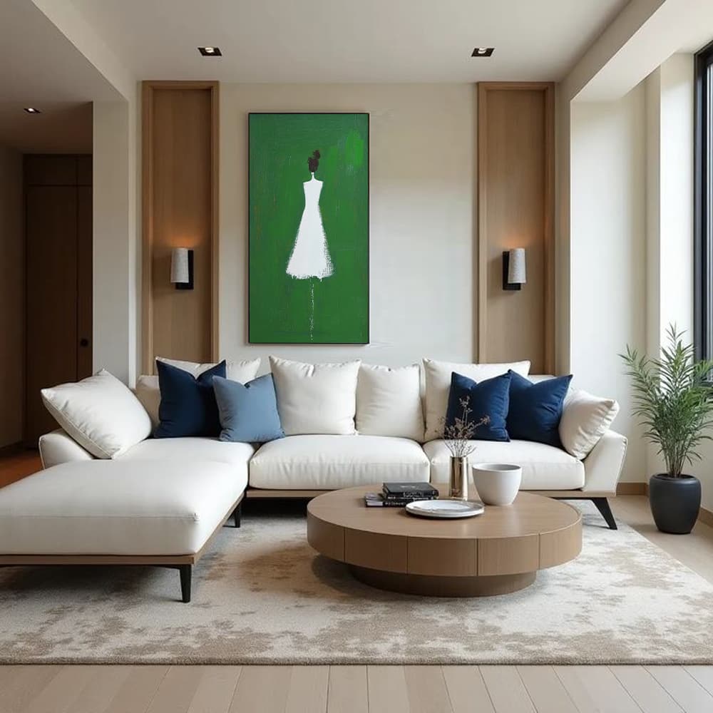 GREEN ABSTRACT ART "FADING PRESENCE"