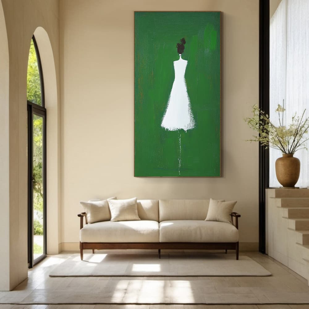 GREEN ABSTRACT ART "FADING PRESENCE"