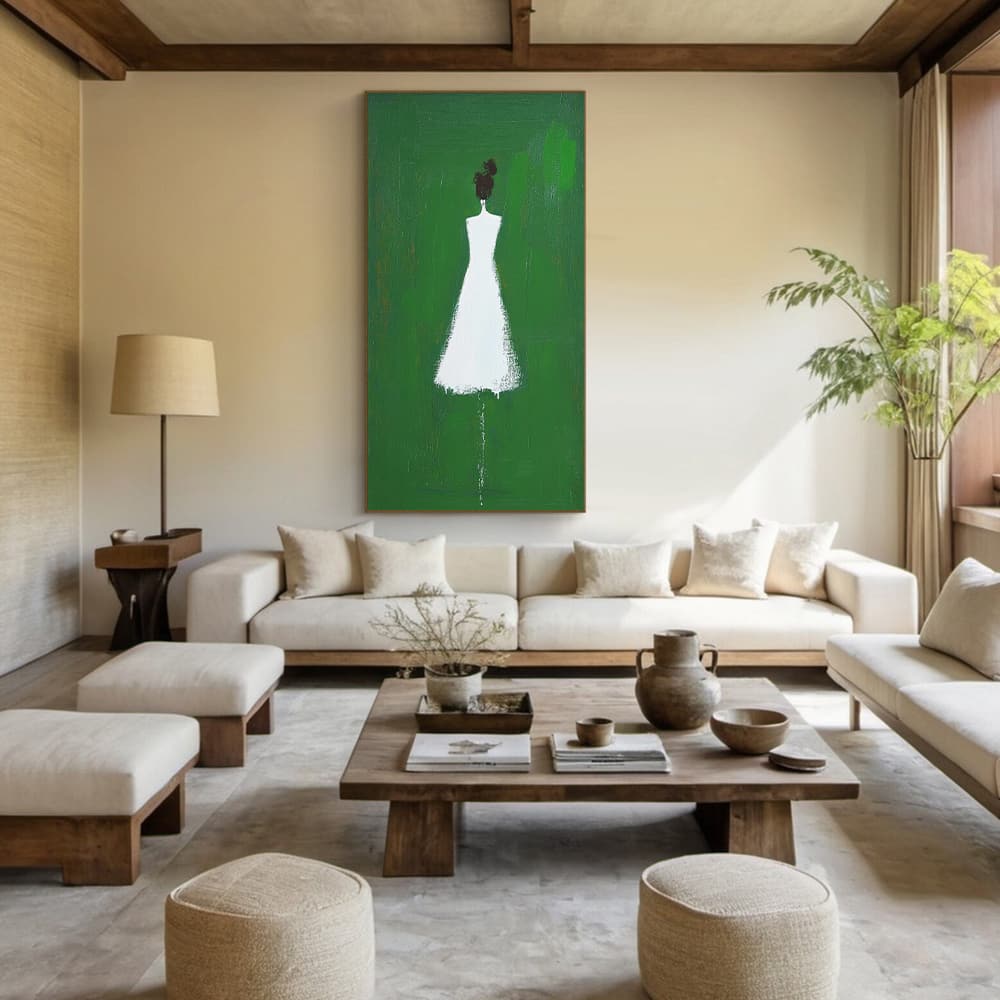 GREEN ABSTRACT ART "FADING PRESENCE"