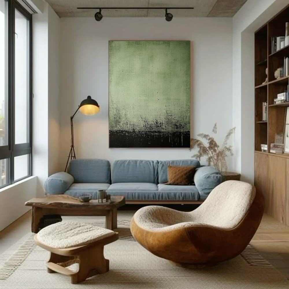 GREEN ABSTRACT ART "VERDANT DEPTHS"