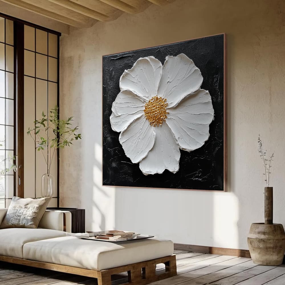 RICH TEXTURED ART "MIDNIGHT BLOOM"