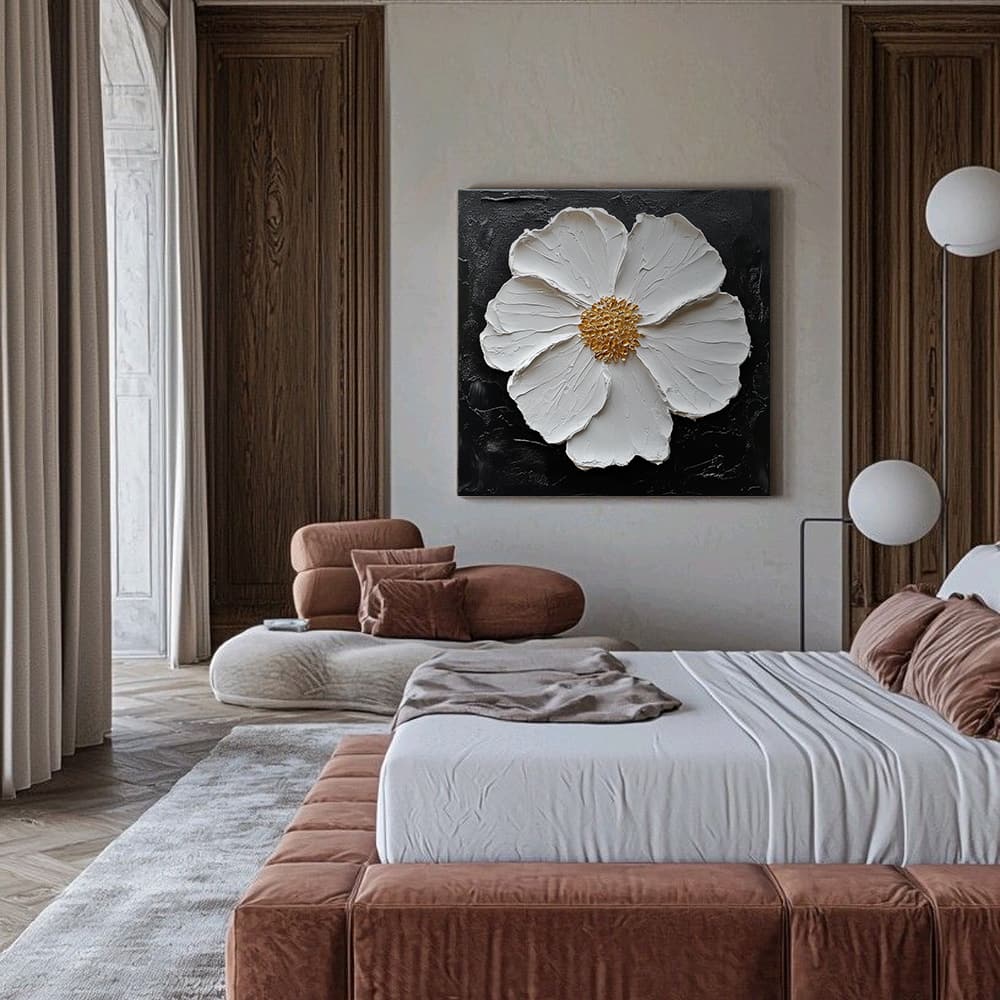 RICH TEXTURED ART "MIDNIGHT BLOOM"