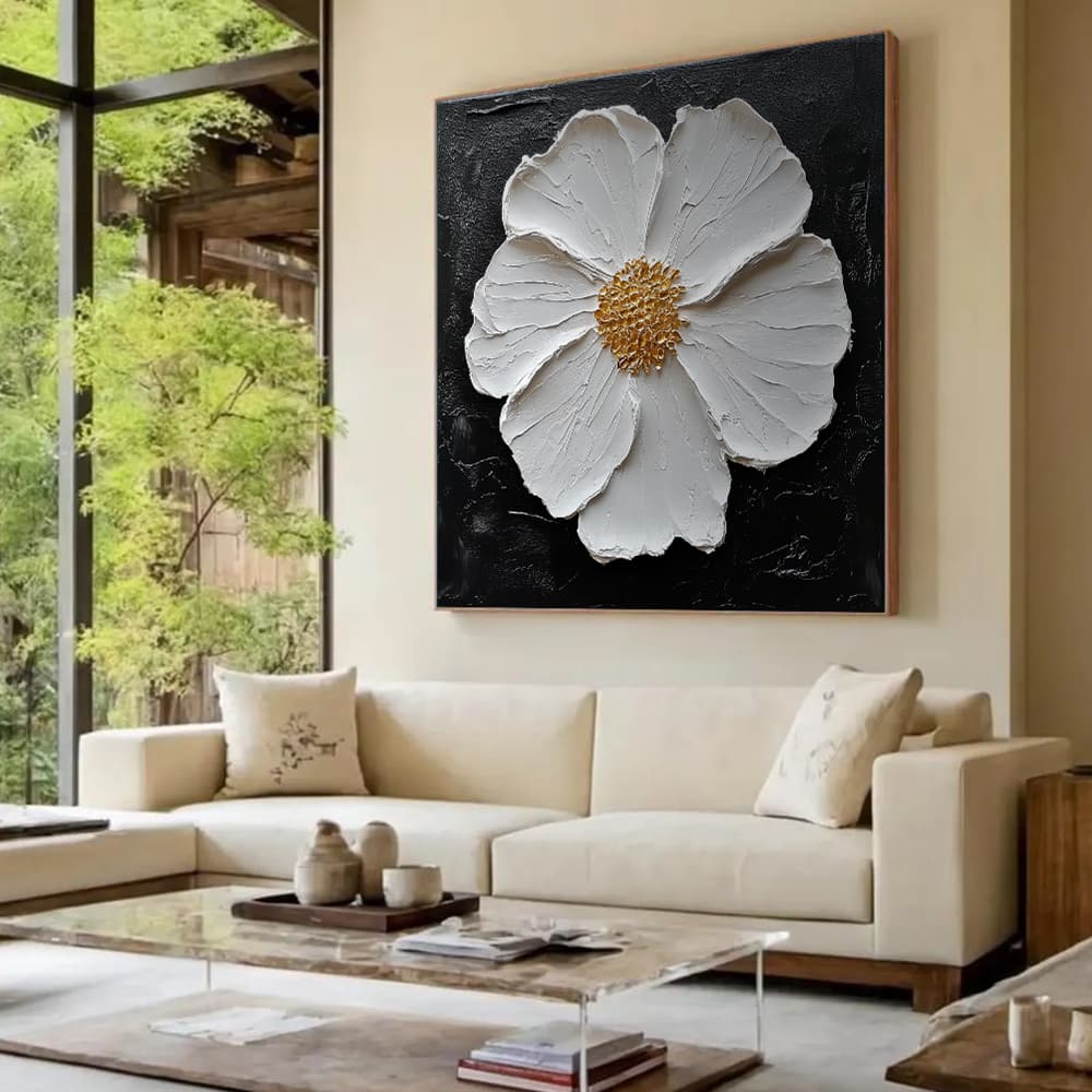 RICH TEXTURED ART "MIDNIGHT BLOOM"