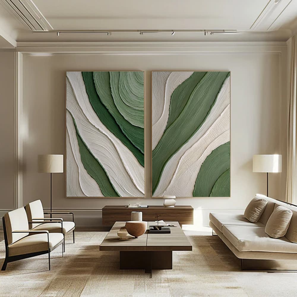 RICH TEXTURED ART "EMERALD FLOW"