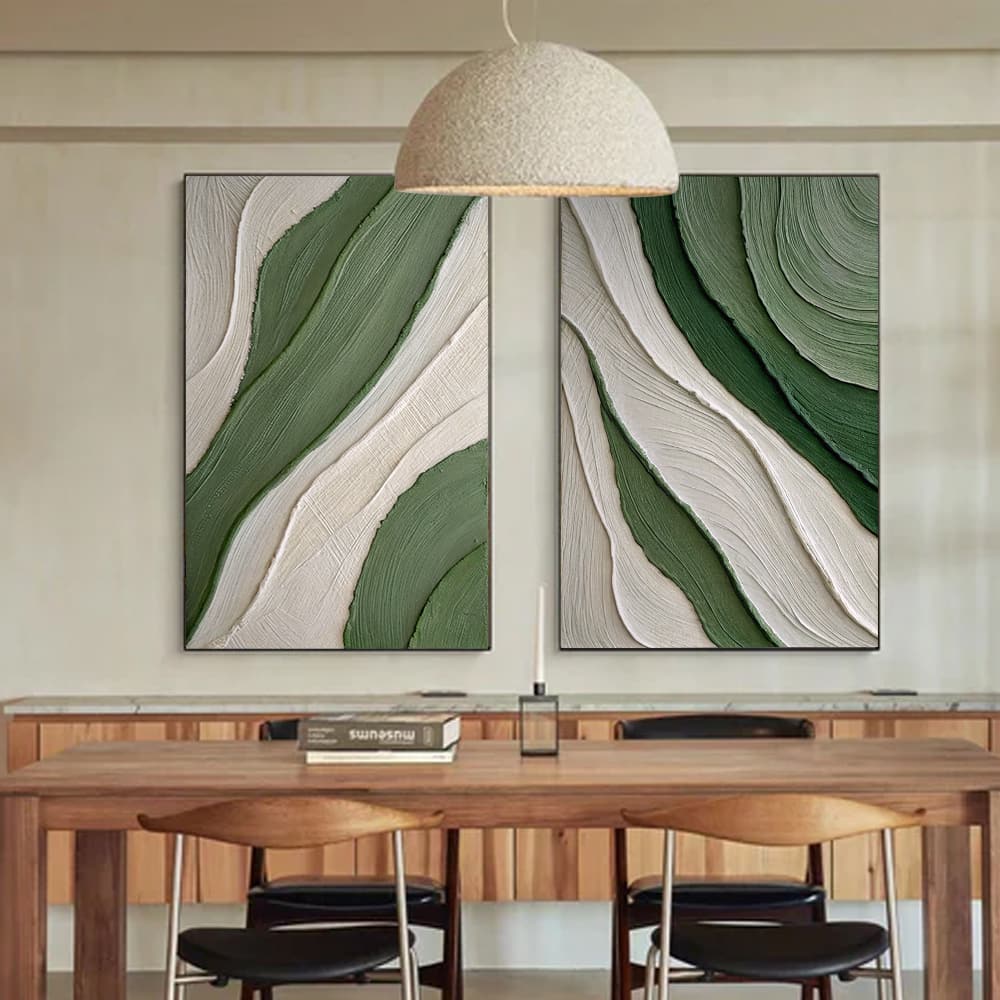 RICH TEXTURED ART "EMERALD FLOW"