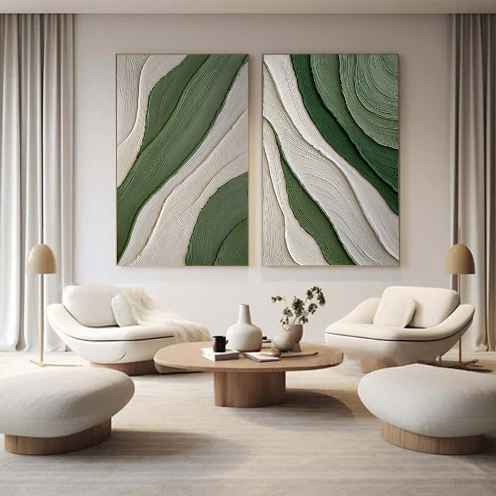 RICH TEXTURED ART "EMERALD FLOW"