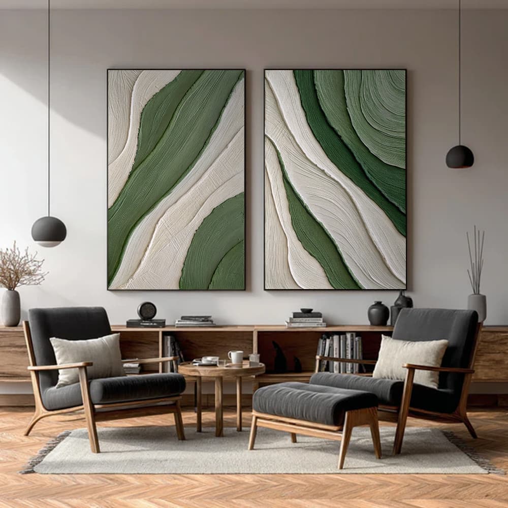 RICH TEXTURED ART "EMERALD FLOW"