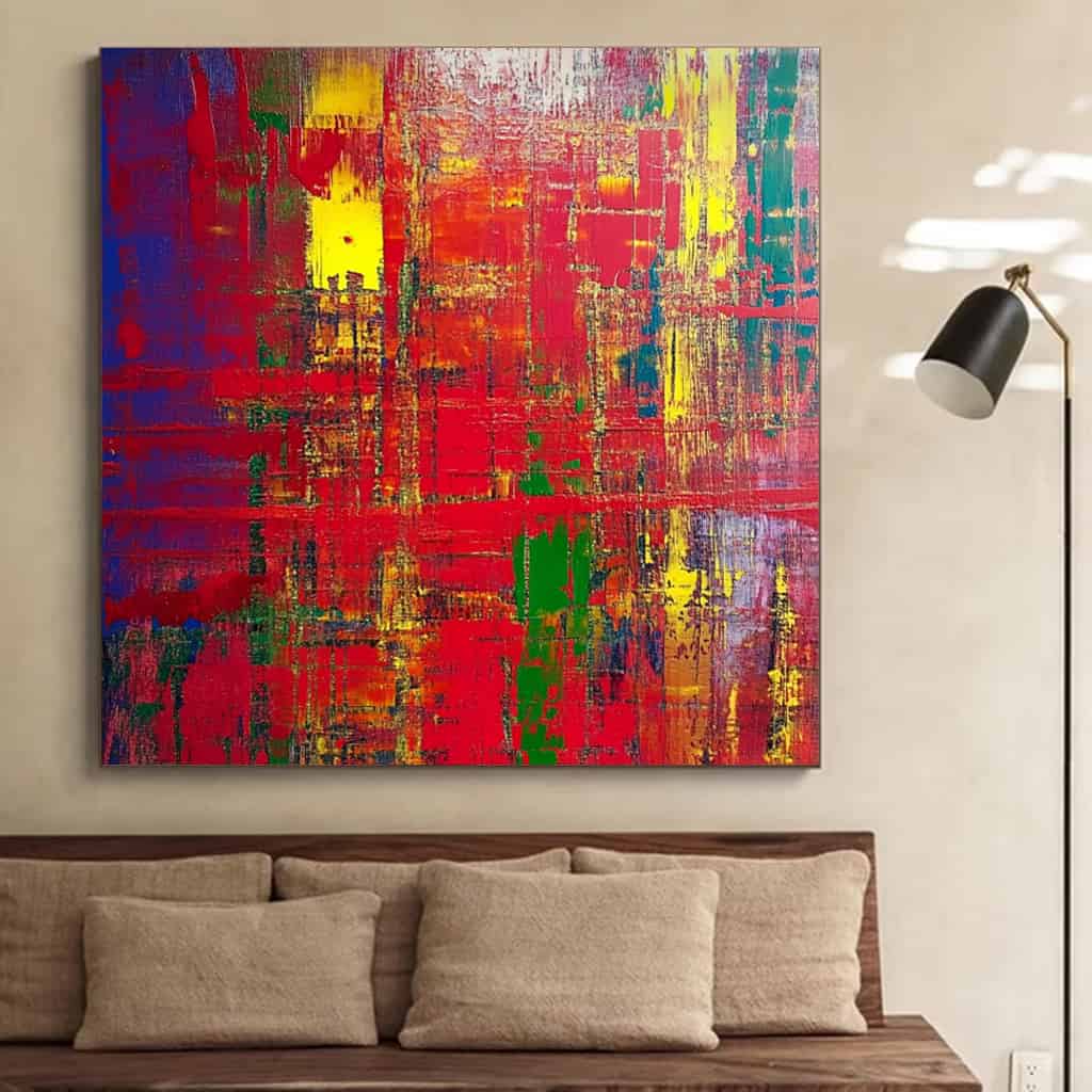 ABSTRACT ART "CRIMSON MATRIX"