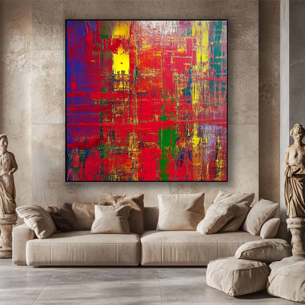 ABSTRACT ART "CRIMSON MATRIX"