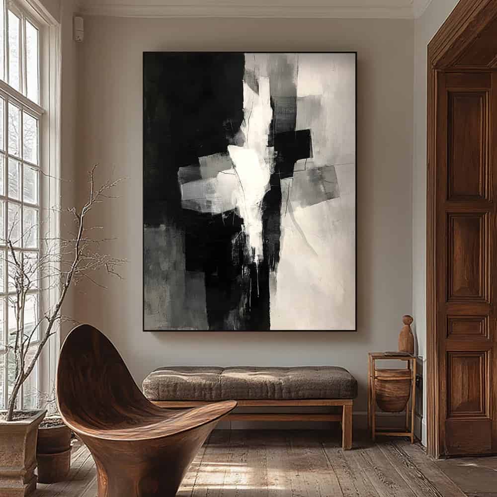ABSTRACT ART "MONOCHROME COLLISION"