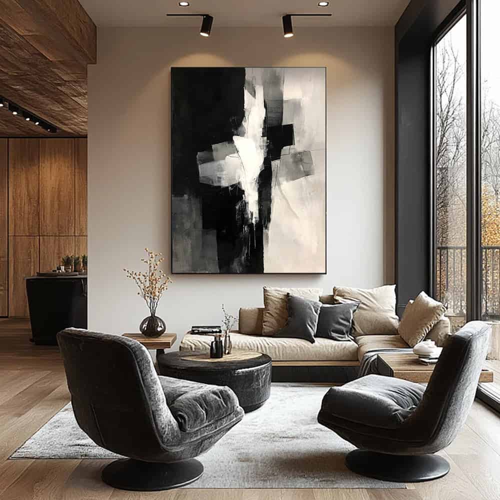 ABSTRACT ART "MONOCHROME COLLISION"