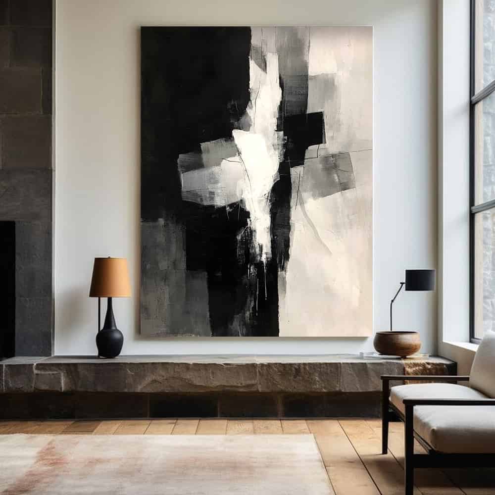 ABSTRACT ART "MONOCHROME COLLISION"