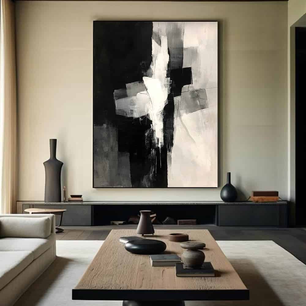 ABSTRACT ART "MONOCHROME COLLISION"