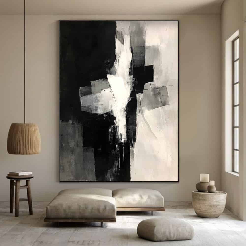 ABSTRACT ART "MONOCHROME COLLISION"