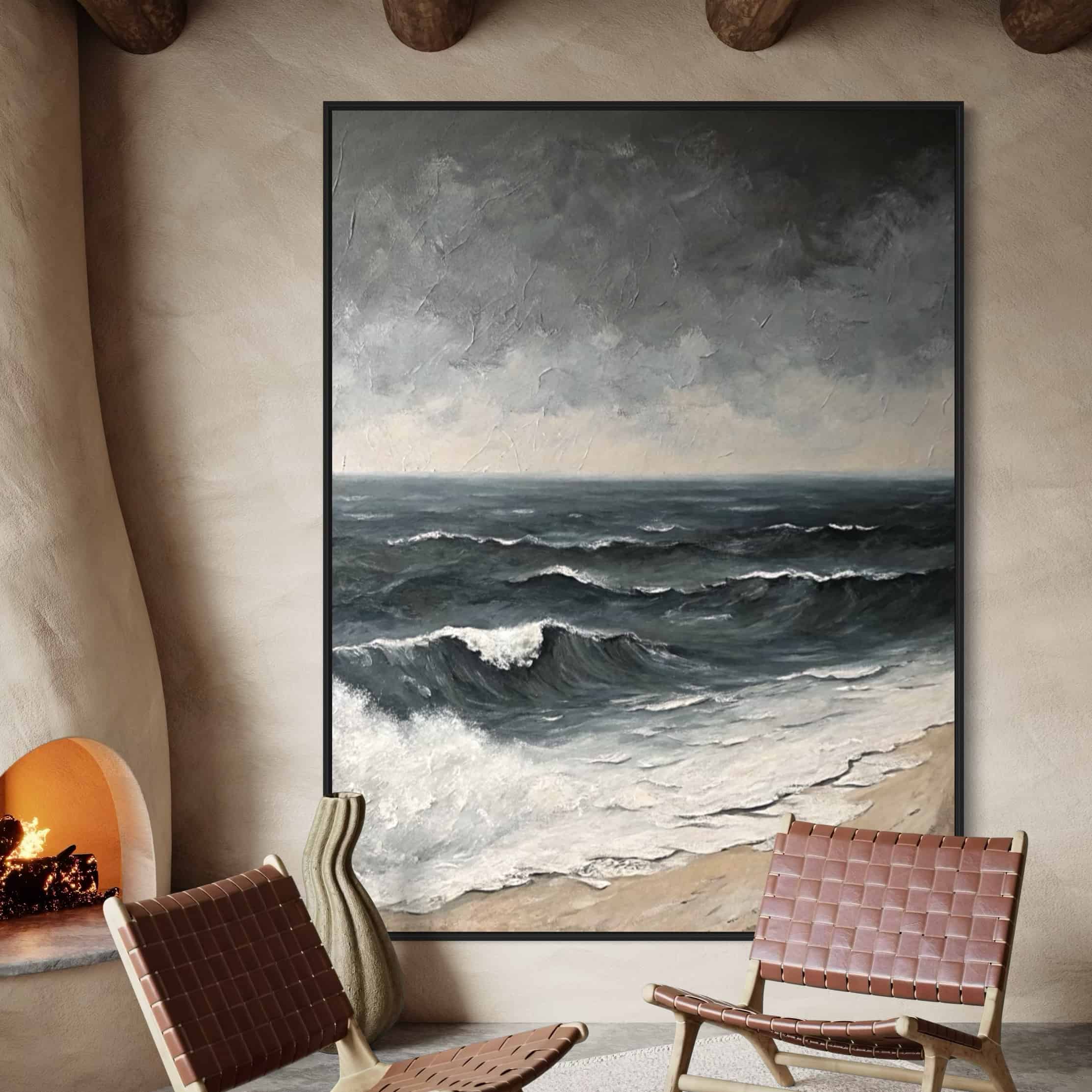 ATMOSPHERIC PAINTING: "STORMY SHORES"