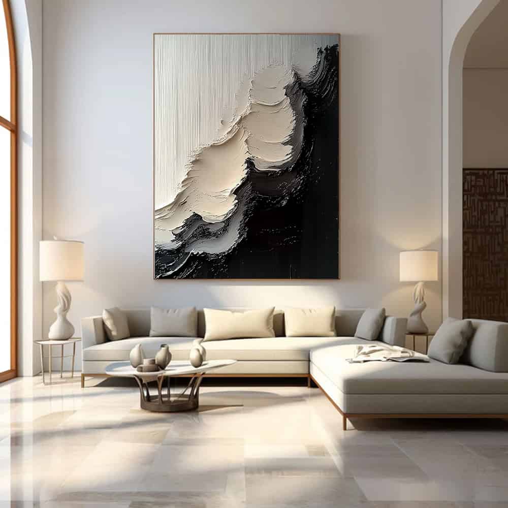 BLACK TEXTURED ART "BREACH"