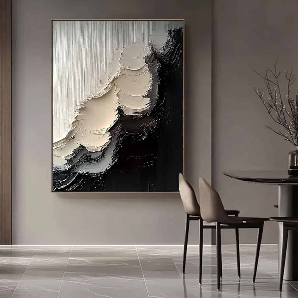 BLACK TEXTURED ART "BREACH"