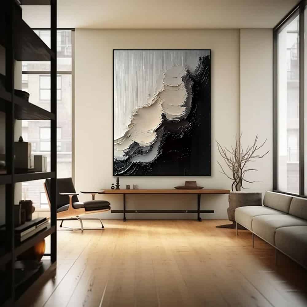 BLACK TEXTURED ART "BREACH"