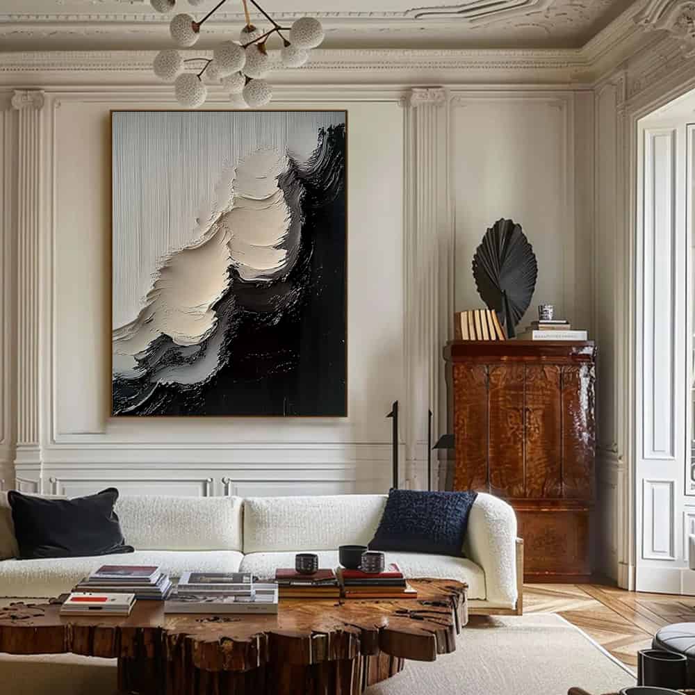 BLACK TEXTURED ART "BREACH"