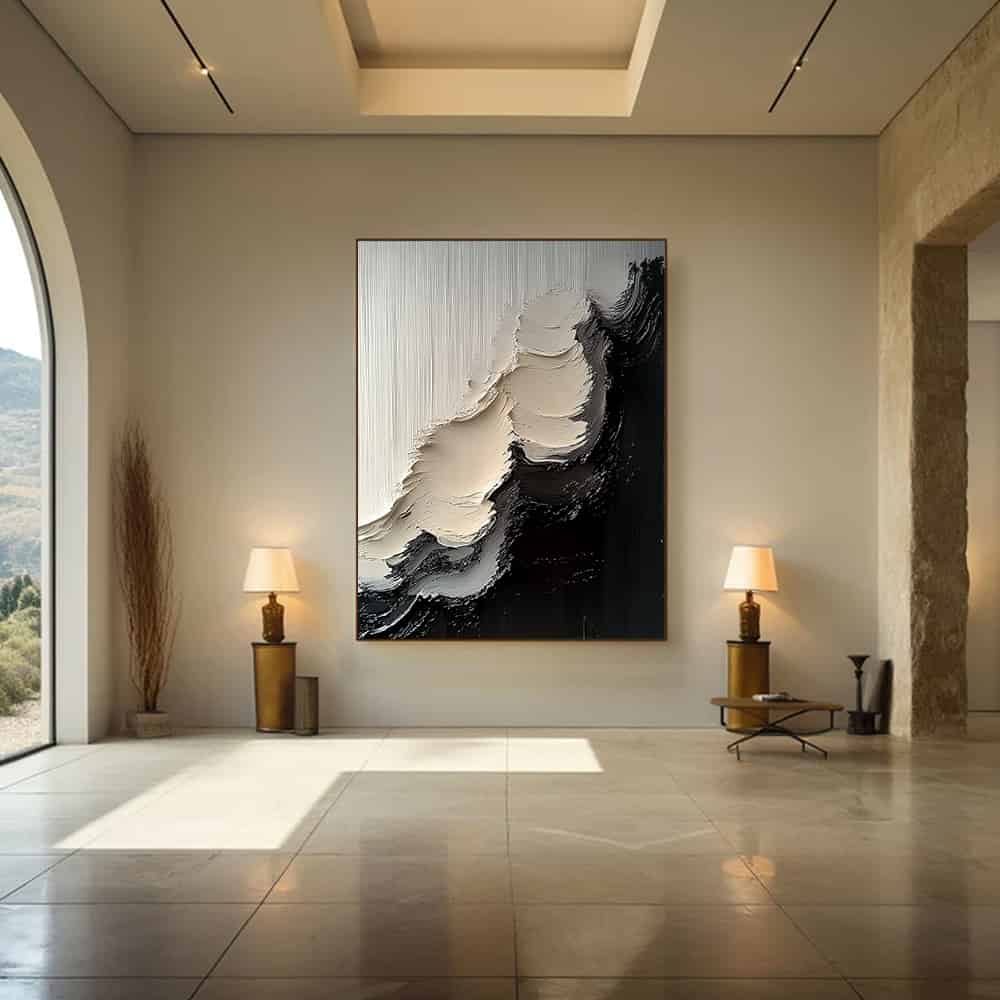 BLACK TEXTURED ART "BREACH"