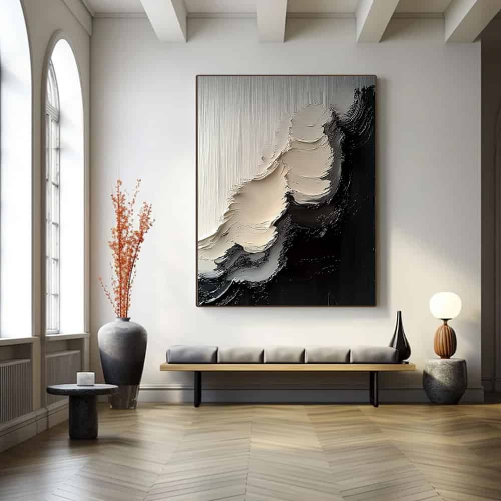 BLACK TEXTURED ART "BREACH"