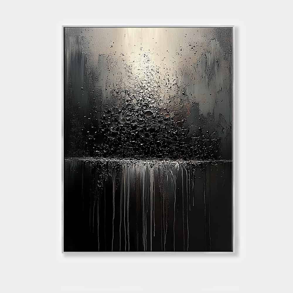 BLACK TEXTURED ART "CINDER BLEED"