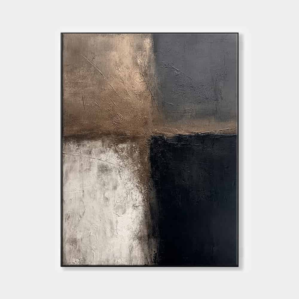 BLACK TEXTURED ART "EARTHEN DIVIDE"