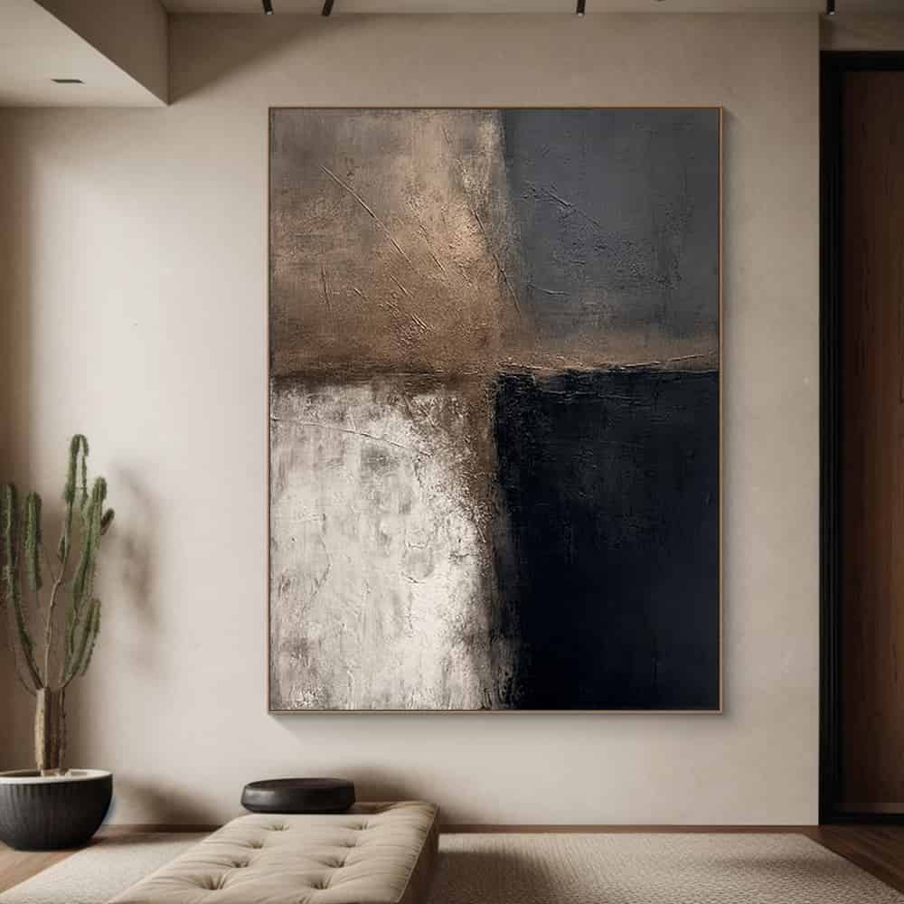 BLACK TEXTURED ART "EARTHEN DIVIDE"