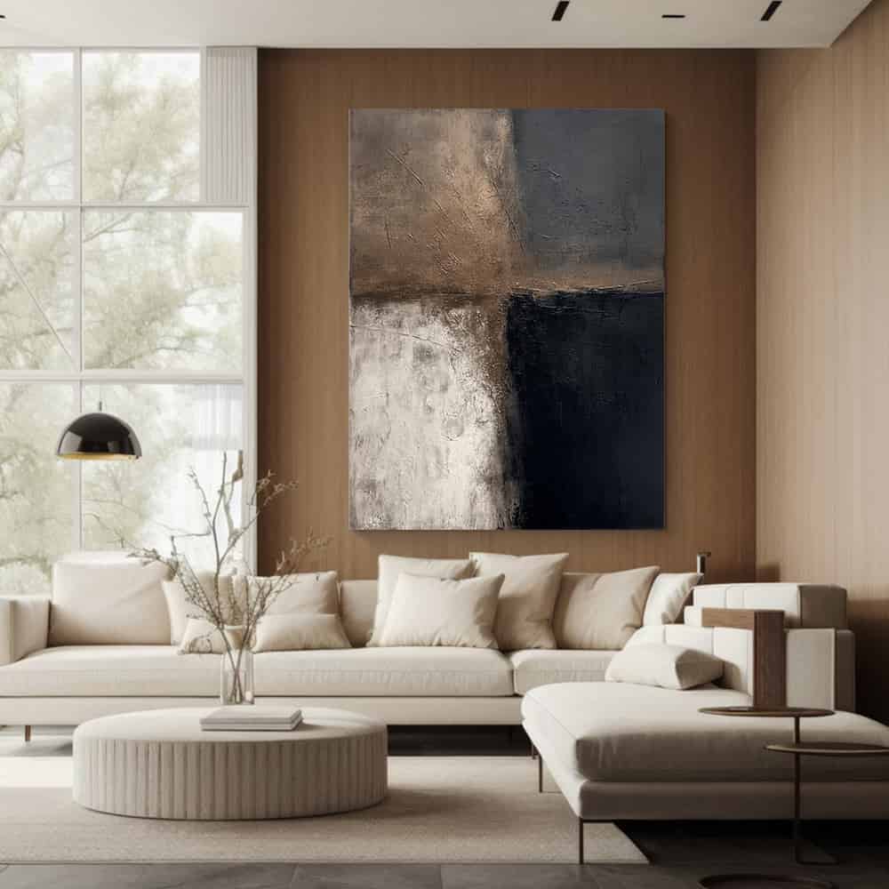 BLACK TEXTURED ART "EARTHEN DIVIDE"